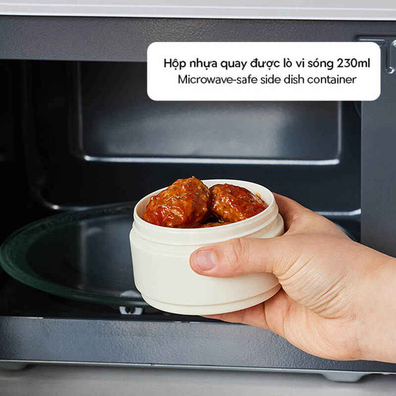 Bộ hộp cơm giữ nhiệt LocknLock All-Fit Lunch Box (230ml*1, 310ml*1, 480ml*1, bộ đũa v&agrave; th&igrave;a, t&uacute;i) - LHC8014IVY, , large image number null